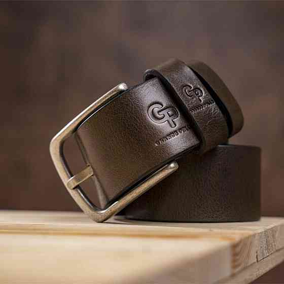 Ремень мужской с круглой пряжкой Grande Pelle 11271 Капучино Киев