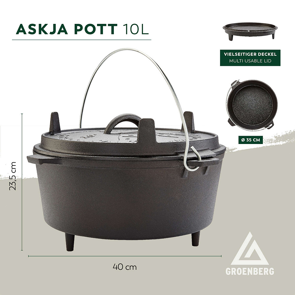 Казан з кришкою Groenberg Askja Pot 33см 10л Black Львів - фото 12