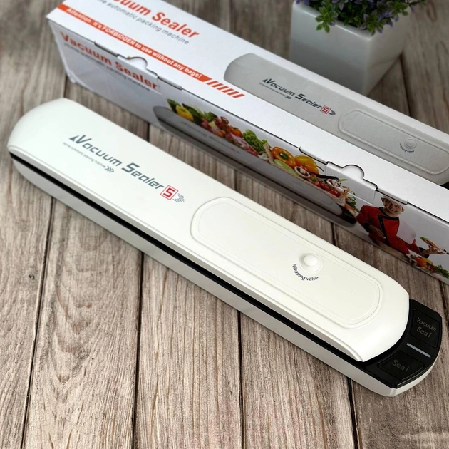 Вакууматор побутовий Vacuum Sealer S вакуумний пакувальник Білий Вінниця - фото 5
