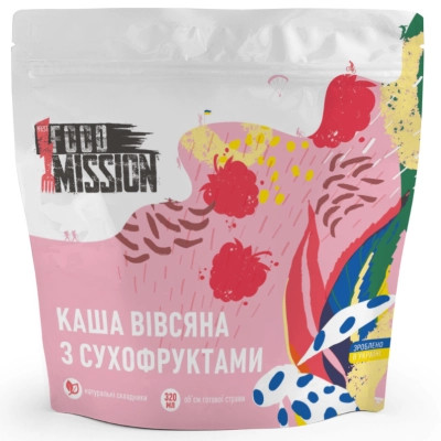 Пища быстрого приготовления Food Mission Каша овсяная с сухофруктами 100 г (fm.30337) Винница - изображение 1