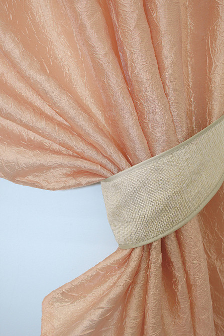 Кухонні штори VR-Textil № 073к з ламбрекеном і підхватами салатовий з бежевим 270х170 см (52-0180) Київ - фото 3