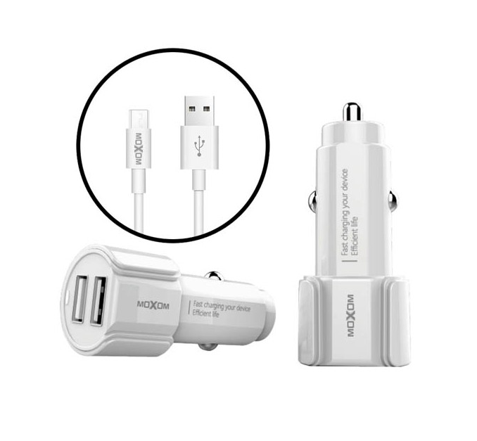 Автомобільне зарядне пристрій USB x 2 MOXOM KC-15 Micro Дніпро - фото 2