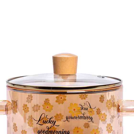 Скляна каструля прозора з кришкою 1.5 (л) жаростійка HP-33-2 Київ