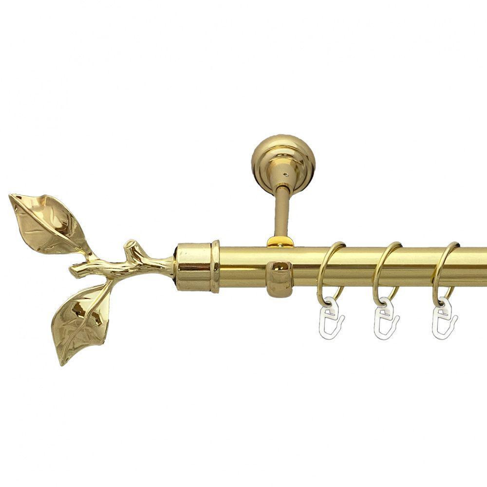 Карниз Orvit Листок Троянди металевий однорядний відкритий Золото 25 мм 160 см (00-00012682) Львів - фото 1