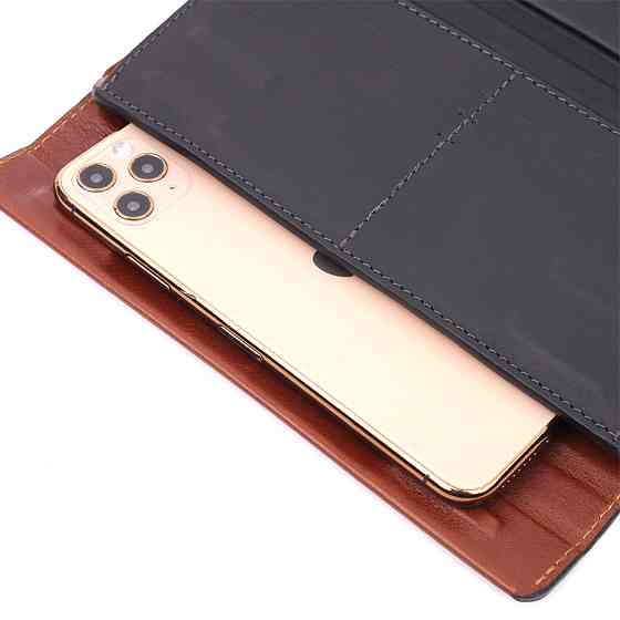 Барсетка из гладкой кожи Коричневый (GRANDE PELLE) Киев