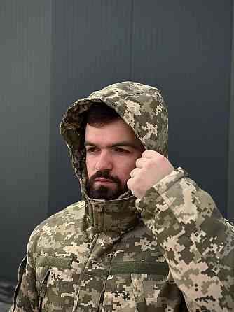 Військовий зимовий теплий чоловічий бушлат піксель ММ-14, армійська чоловіча куртка бушлат піксель до -30 Львів