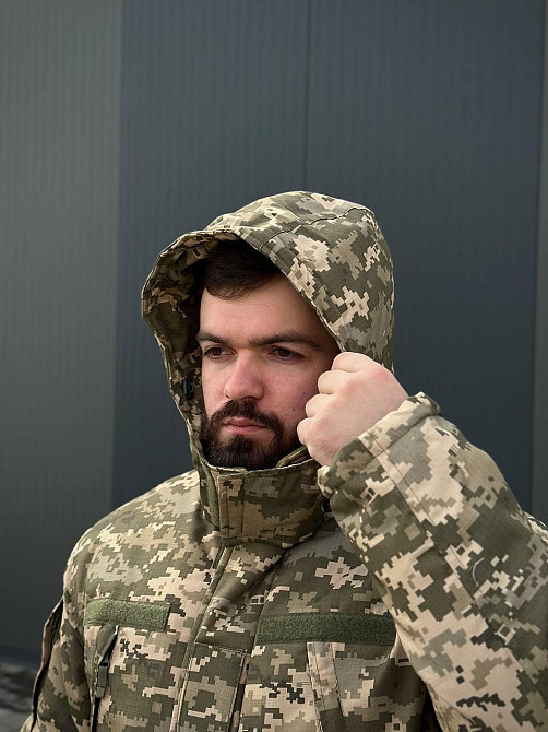 Военный зимний теплый мужской бушлат пиксель ММ-14, армейская мужская куртка бушлат пиксель до -30 Львов - изображение 3