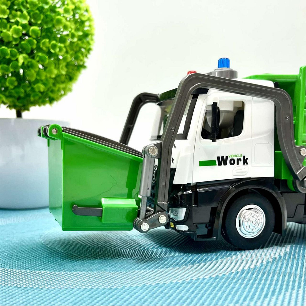 Сміттєвоз інерційний рухомі деталі звук світло Зелений (JD 288) Чернігів - фото 3