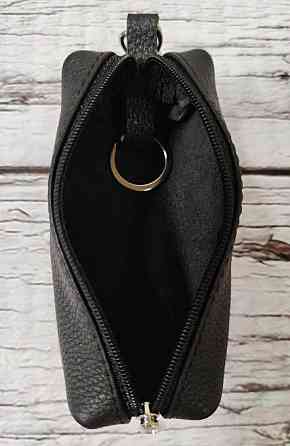 Ключница тубус кожаная классика SHVIGEL 16226 Черная Киев