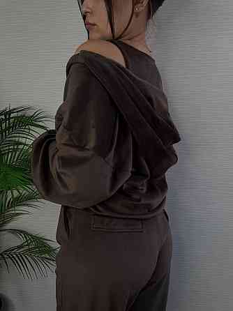 Женский стильный повседневный плюшевый костюм тройка Шоколад, 42/44 Одесса