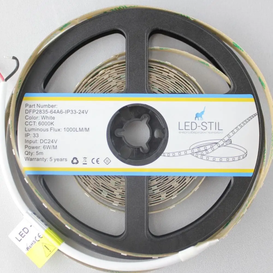 LED-STIL LED стрічка LED-STIL 6000K, 6 W, 2835, 64 шт, IP33, 24V, 1000LM Коломия