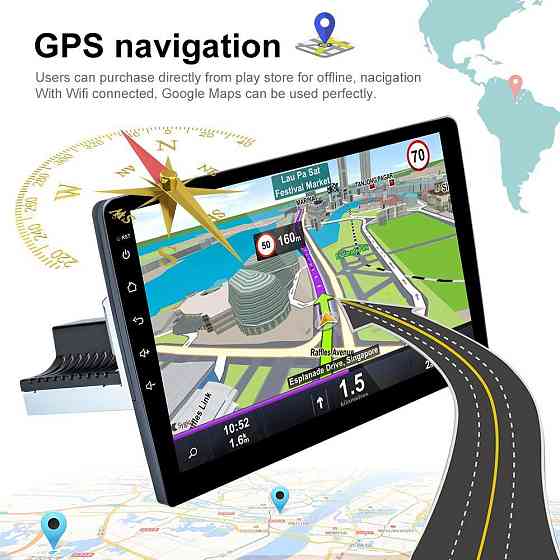 Мультимедійна 1DIN автомагнітола 9012A Android з GPS-навігацією, Wi-Fi, Bluetooth, сенсорним 8" HD-екраном Одеса