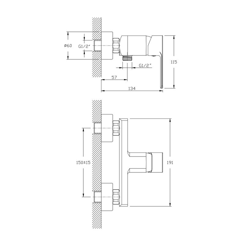 Смеситель для душа Haiba Kubus 003 (HB0797) Киев - изображение 2