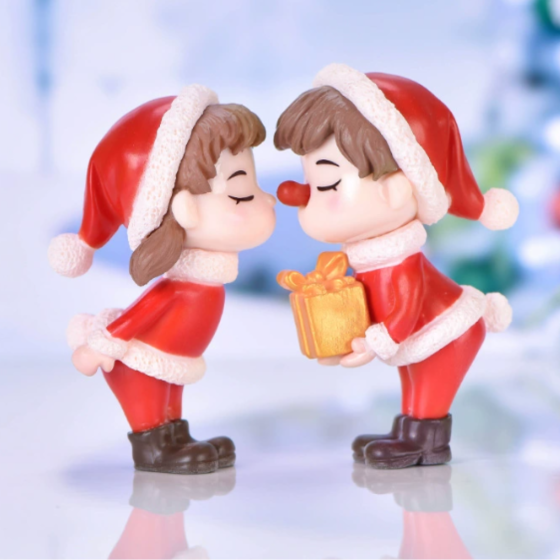 Новогодние фигурки Рождественская пара 6.5 х 4 см для мини-сада и поделок Одесса