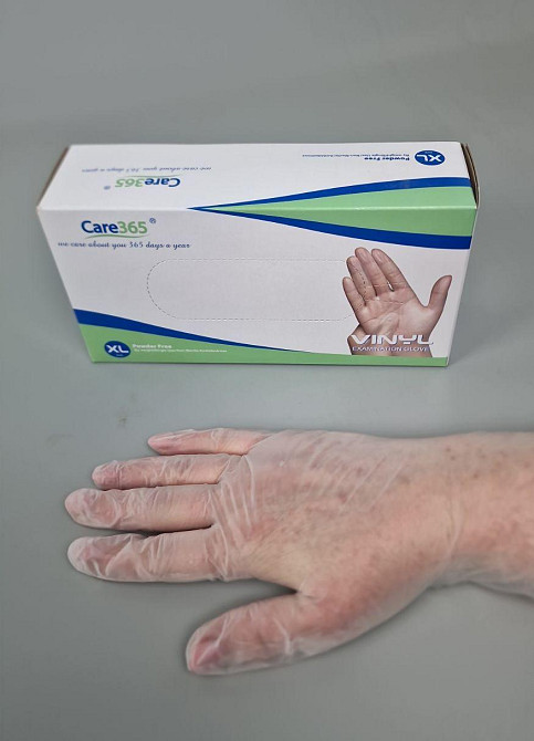 Рукавиці Вініл білі (100 шт.) розмір XL CARE 365 (1 пачка) Харків - фото 4