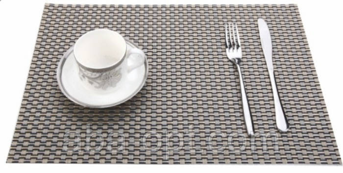 Коврик для сервировки стола серо-золотая плетенка 45 х 30 см Том ( шт ) Одесса - изображение 1