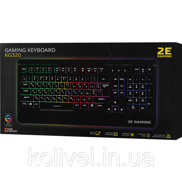 Клавіатура ігрова 2E Gaming KG320 LED USB Black Ukr (2E-KG320UB) Київ - фото 8