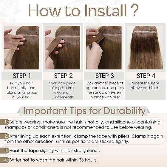 Натуральные накладные пряди Elailite 20 шт 30 см натуральные волосы шоколадный №04 Киев