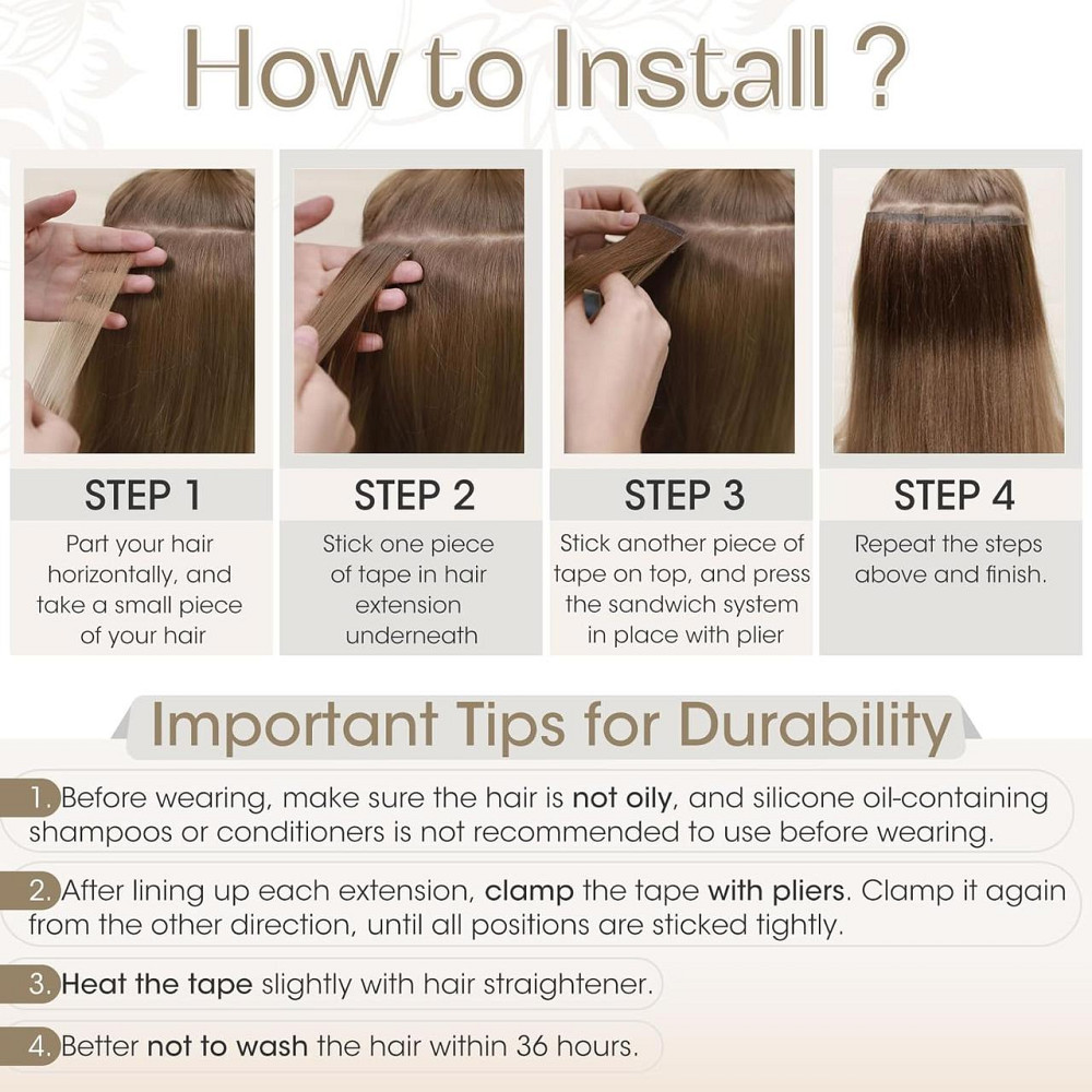 Натуральные накладные пряди Elailite 20 шт 30 см натуральные волосы шоколадный №04 Киев - изображение 5