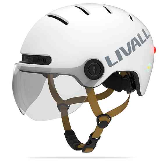Захисний шолом Livall L23 (M) Ivory White (54-58см), сигнал поворотів та стопів, додаток, зйомний візор (пульт BR80 в комплекті не іде) (LIV-000L23-42 Київ