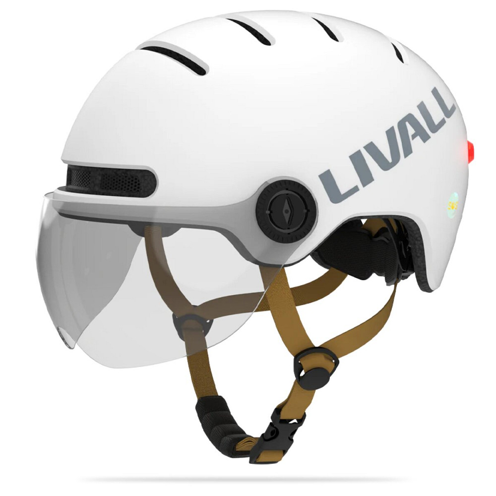 Захисний шолом Livall L23 (M) Ivory White (54-58см), сигнал поворотів та стопів, додаток, зйомний візор (пульт BR80 в комплекті не іде) (LIV-000L23-42 Київ - фото 1