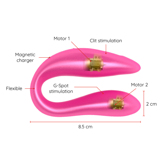 Смарт-вибратор для пар DOUBLE PLEASURE, розовый Oninder (Испания) Sex Aura Киев