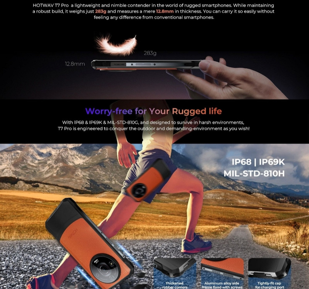 Смартфон HOTWAV T7 Pro 6/256Gb. Black / Orange IP69/69 6280Mah 64mp. Киев - изображение 6