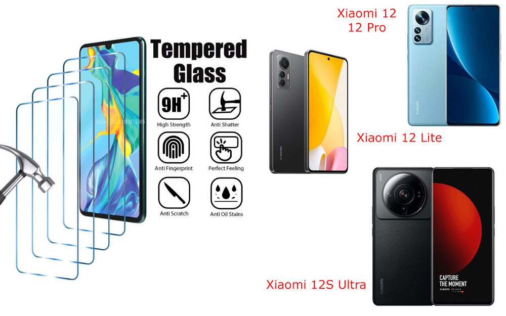 Захисне скло ArmorGlass для Xiaomi 12, 12 Lite, 12 Pro, 12S Ultra – стійке до подряпин та ударів Київ - фото 1