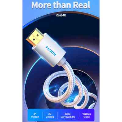 Кабель HDMI M - M, 15.0 м, V2.0, 4K обплетення, Silver Metal Type Vention Винница