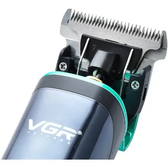 Професійна машинка для стрижки волосся VGR V-671 Black з підставкою, LED дисплеєм та насадками Одеса