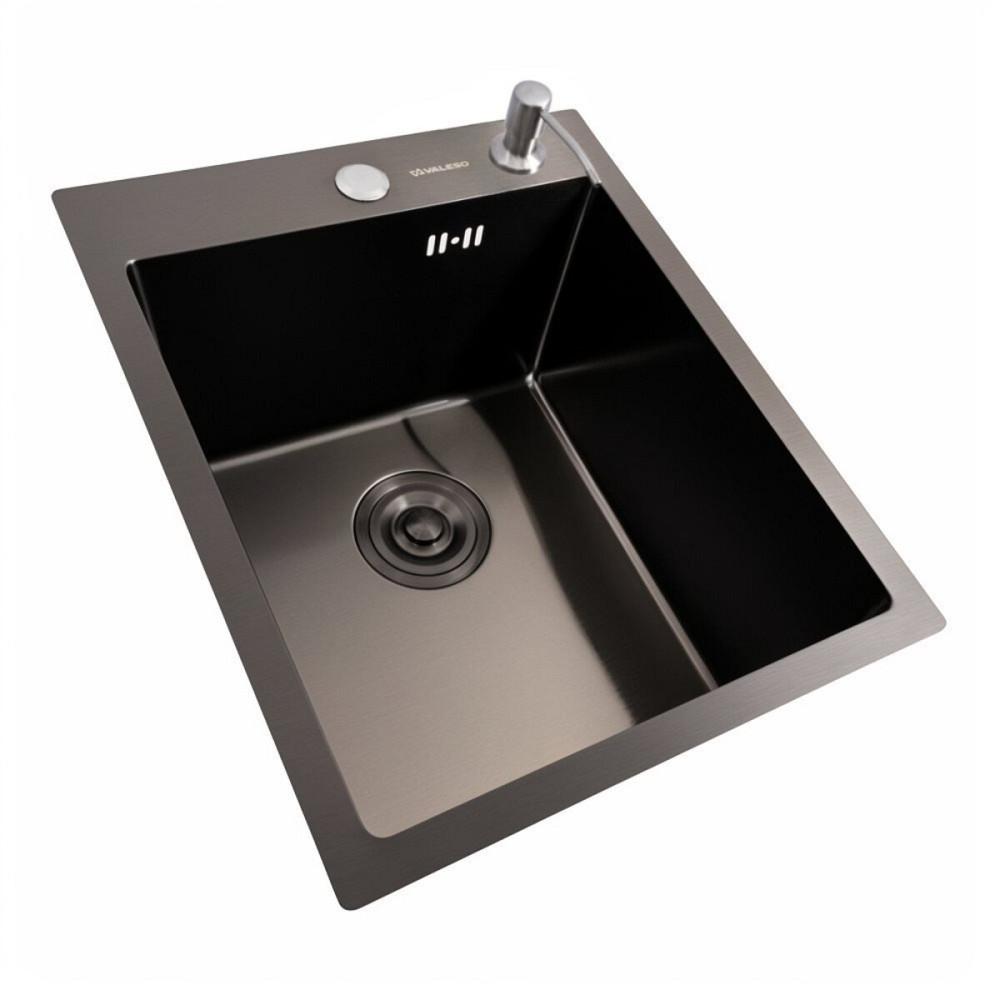 VALESO Кухонна мийка PVD чорна 40*50 VALESO Handmade (товщина 3,0/1,5) Київ - фото 4