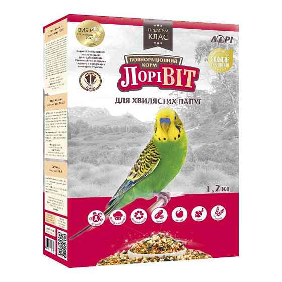 Корм для хвилястих папуг ЛоріВіт корм для птахів (фруктовий, горіховий та медовий) 1.2 кг Вінниця
