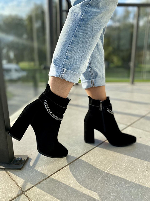 Nivelle Черевики жіночі NIVELLE чорні замша натуральна каблук 9см розмір 39 (5409/8018-8048) Коломыя - изображение 8