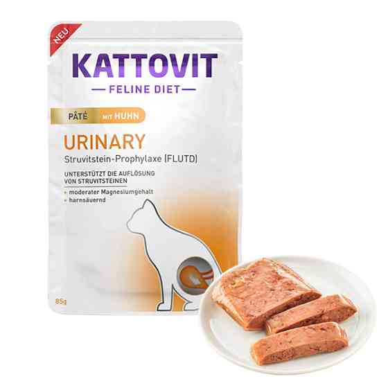 Kattovit Veterinary Urinary КАТТОВИТ УРИНАРИ КУРИЦА паштет полнорационный беззерновой влажный диетический корм для котов с заболеваниями нижних мочевы Киев