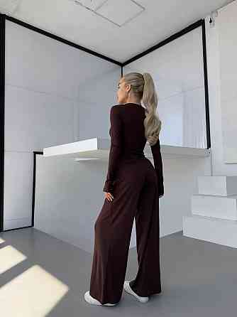 Жіночий прогулянковий костюм-двійка турецький віскоза Шоколад Одеса