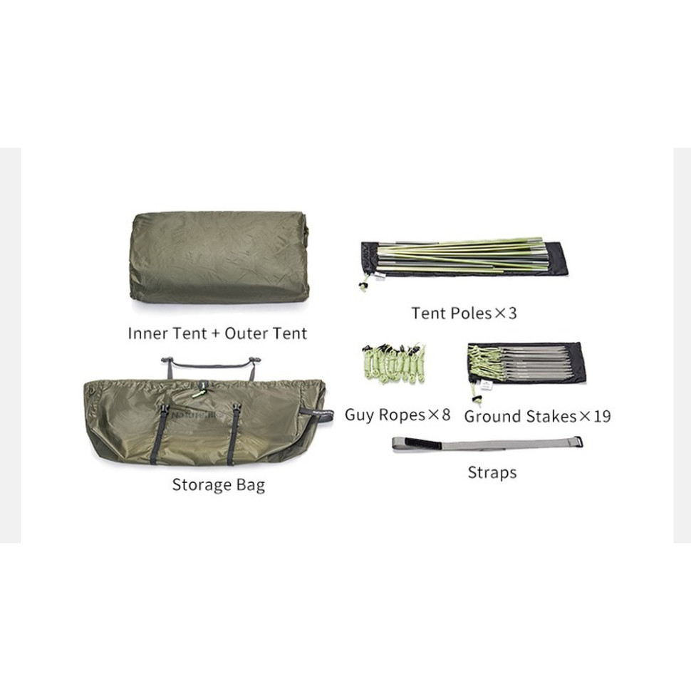 Намет тримісний Naturehike Opalus UL CNK2450WS036 (Темно-зелений) Київ - фото 10
