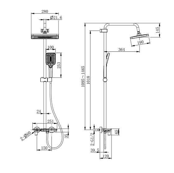 Душова колона зі змішувачем Mixxus Premium Ronda 009-J (колір хром) (MI8382)   ( 22689 ) Харків