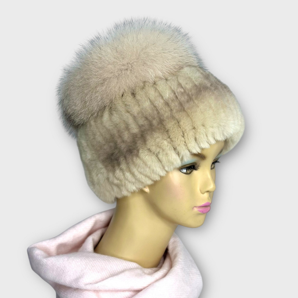 Шапка женская меховая Кубанка Медея Молочный Харьков - изображение 3