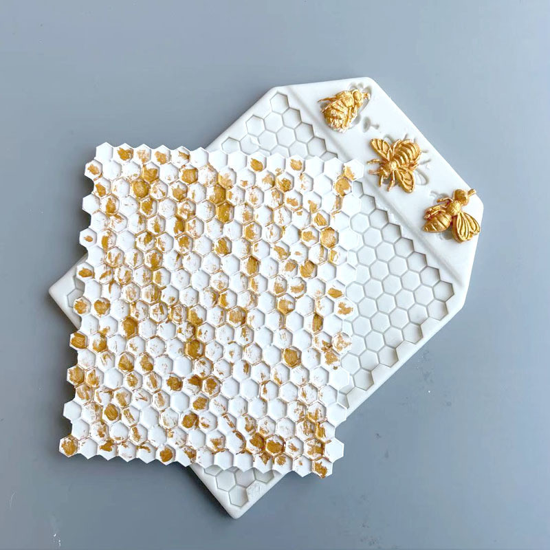 Молд силиконовый Пчела и соты 13 на 17 см серый Киев - изображение 8