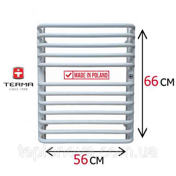 Водяной полотенцесушитель Белый 660х560 Terma Alina Черновцы