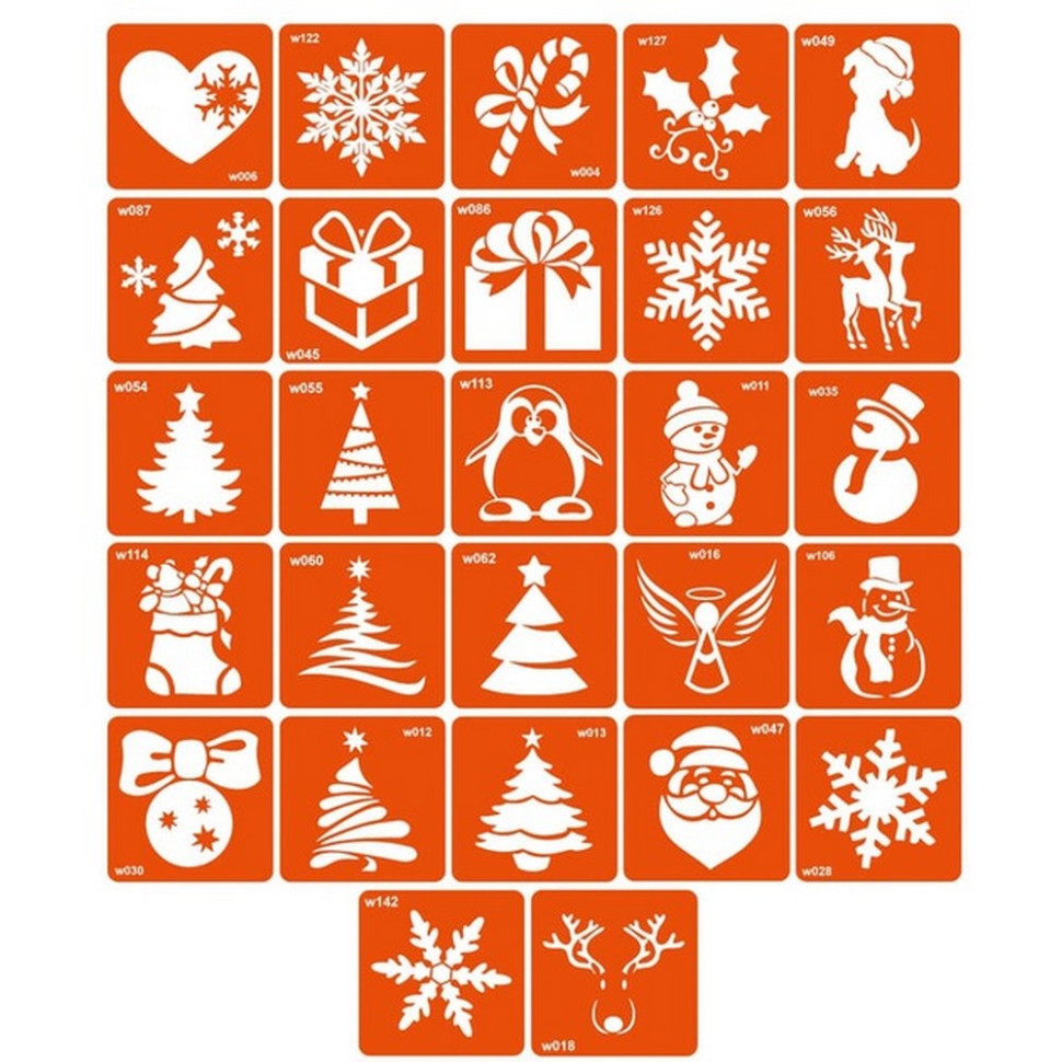 Набор трафаретов для био-тату «W - зима» w_simple_5x5_27_1 Винница - изображение 1