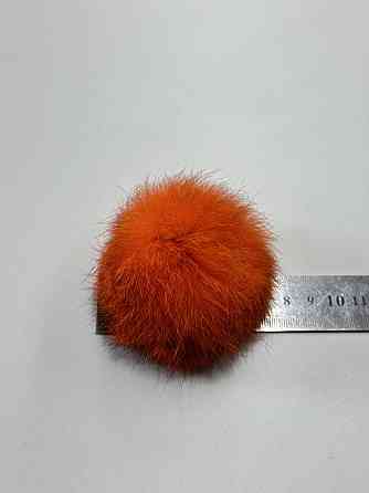 Меховой помпон на шапку из кролика 7-8 см Оранжевый Харьков