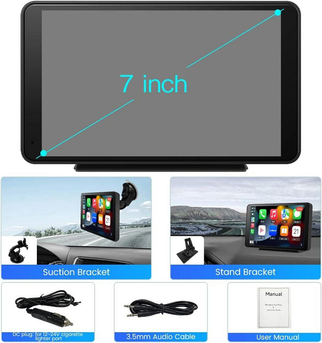 Мультимедіа монітор NP-70 7" Auto Carplay Wireless Wifi, Bluetooth, FM Вінниця - фото 7