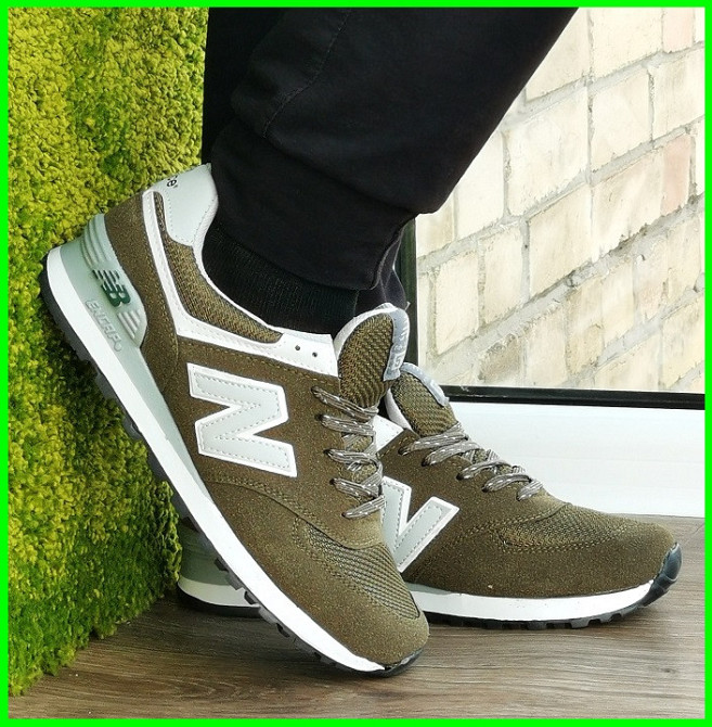 Кроссовки New Balance 574 Хаки Мужские Зелёные Нью Баланс (размеры: 40) - 74-11 Днепр - изображение 4