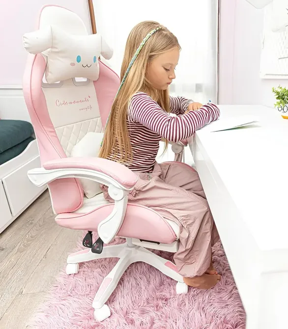 Геймерское кресло для девочек G892 | Розовое кресло с подушками и подставкой для ног Львов - изображение 7