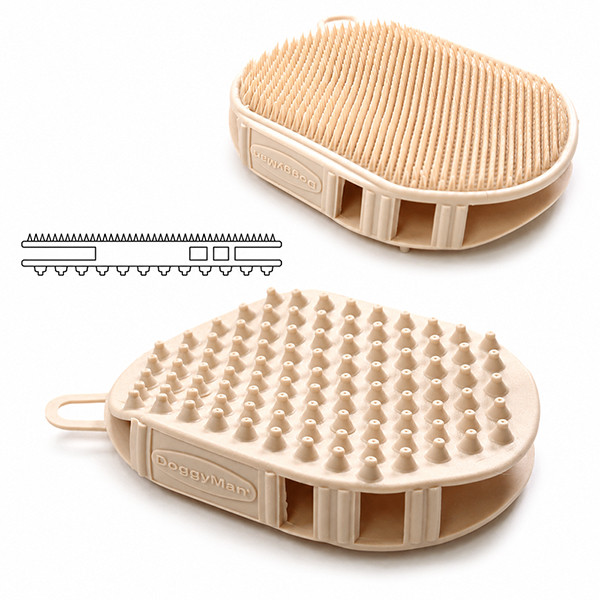 DoggyMan BS Double-Sided Grooming Glove ДОГГИМЭН ЩЕТКА-ПЕРЧАТКА силиконовая двусторонняя для собак и котов Киев - изображение 1