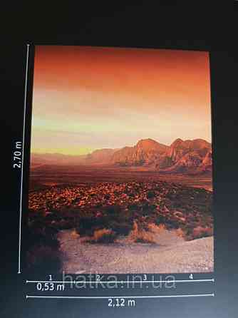 Шпалери вінілові на флізелін Marburg Dune 32548 панно мурал гори гірський ландшафт коричневий цегляний Київ