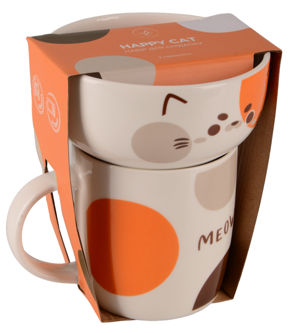 Набір для сніданку Limited Edition Happy Cat, 2 предмети (7136696) Київ - фото 3