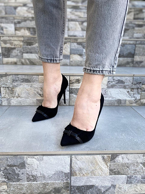 Comer Туфлі жіночі COMER чорні еко-замша каблук 10см 37р.-24см 39р.-25см (3344) Коломыя - изображение 9