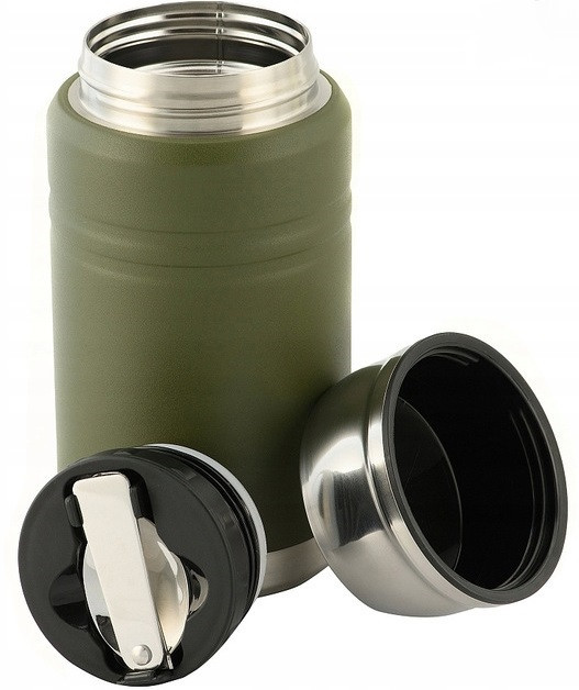 Армійський Термос для їжі 0.75 літрів зі складною ложкою M-Tac (UN-R02-750A) Нержавіюча сталь Нововолинськ - фото 4